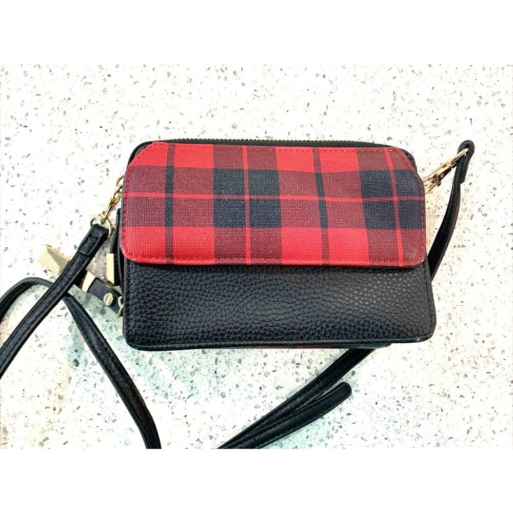 Mark & Hall Red and Black Buffalo Check Crossbody Purse Bag